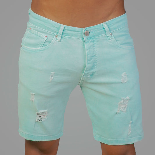 Neon Blue Jeans Shorts