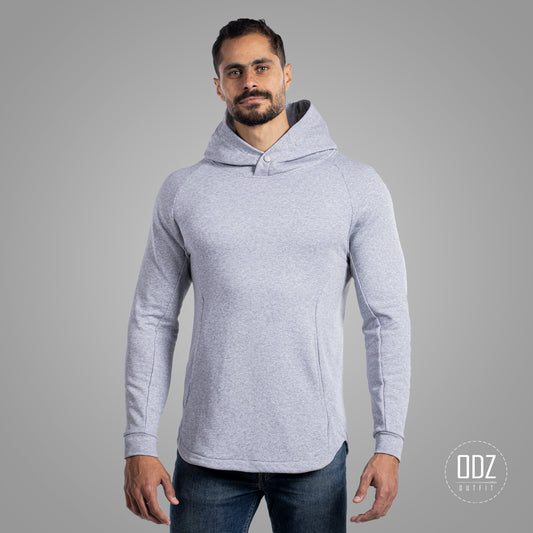 Hazard Grey Curved Bai Hoodie