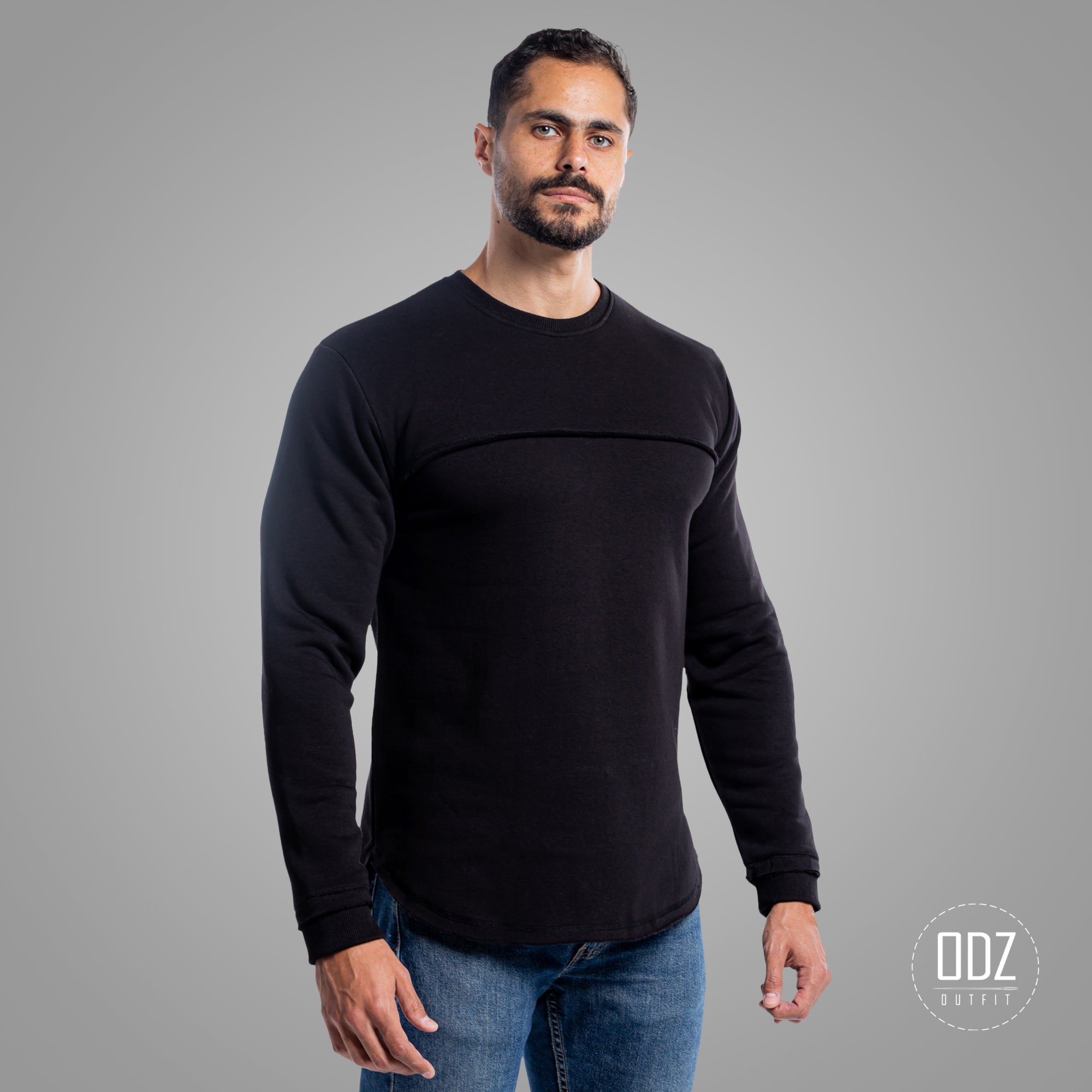 Black Raw Edges Sweater