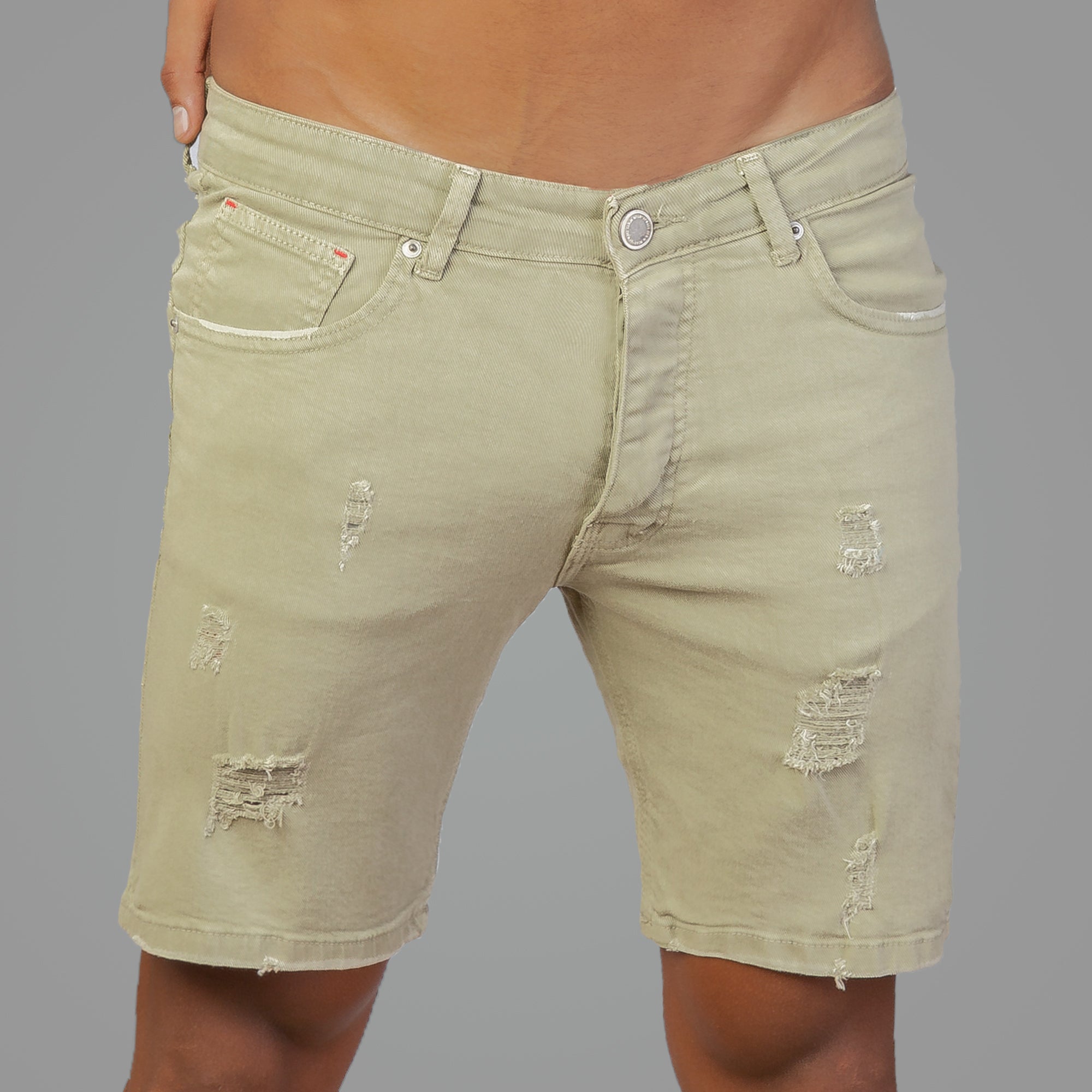 Olive Jeans Shorts