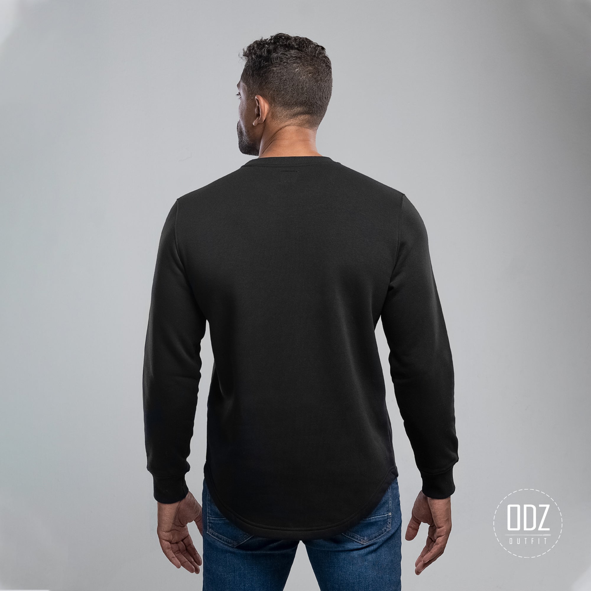 Black Curved Sweater