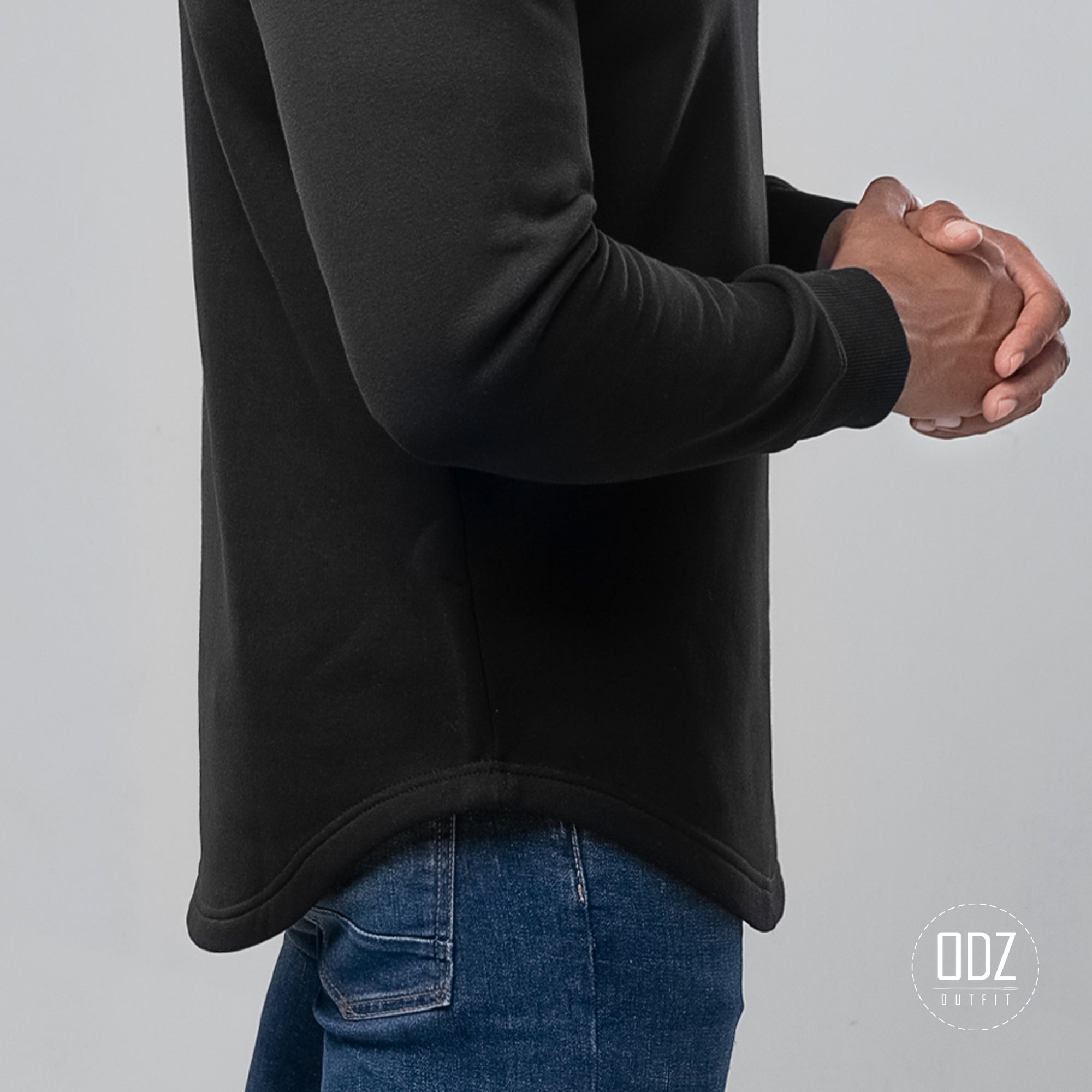Black Curved Sweater