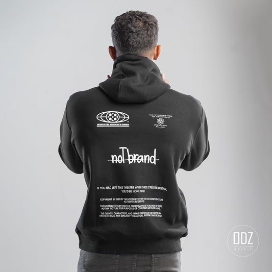 Black Oversize Film Credits Hoodie