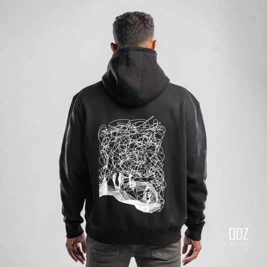 Black Oversize Mind Explosion Hoodie