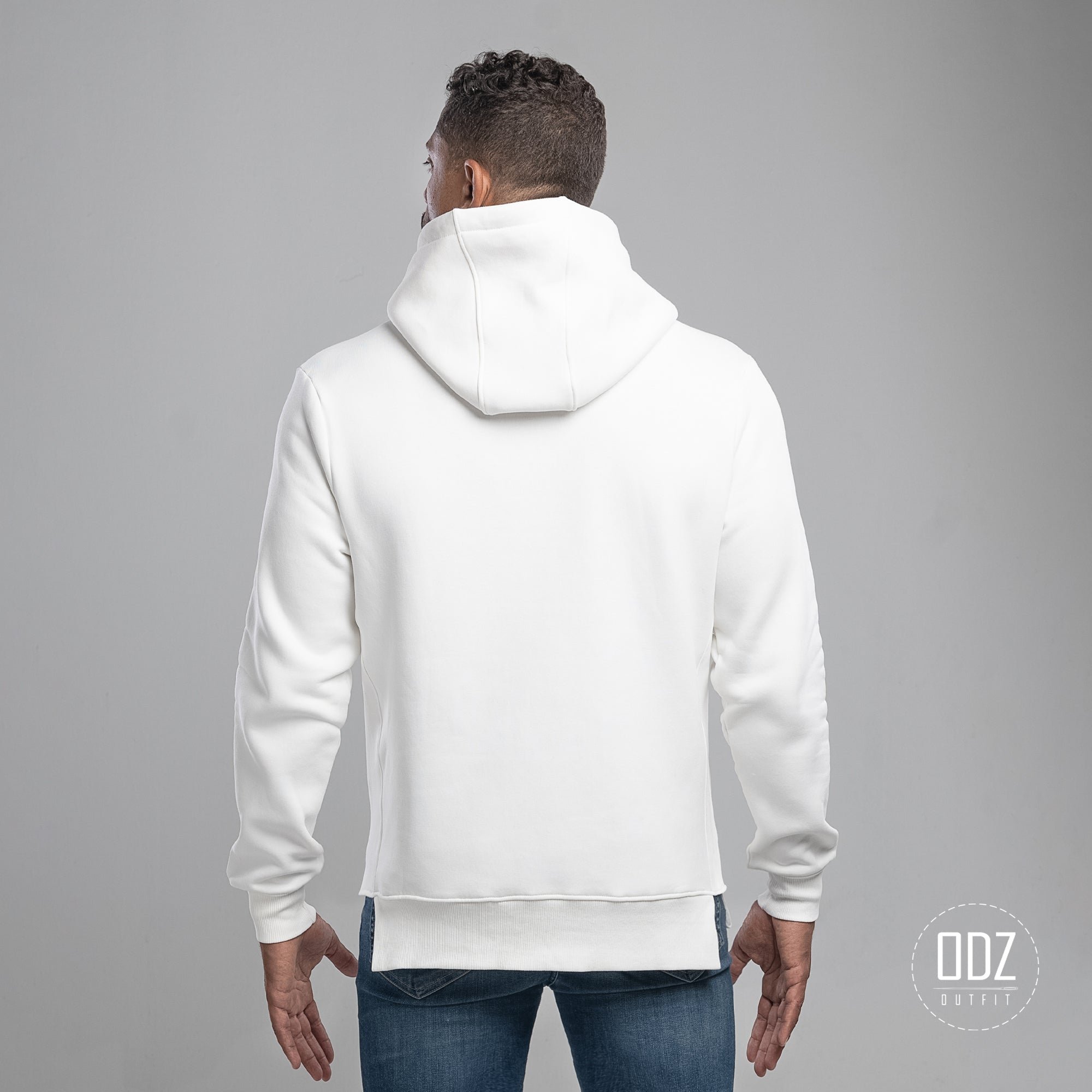 Off-White Cropped Sides Hoodie
