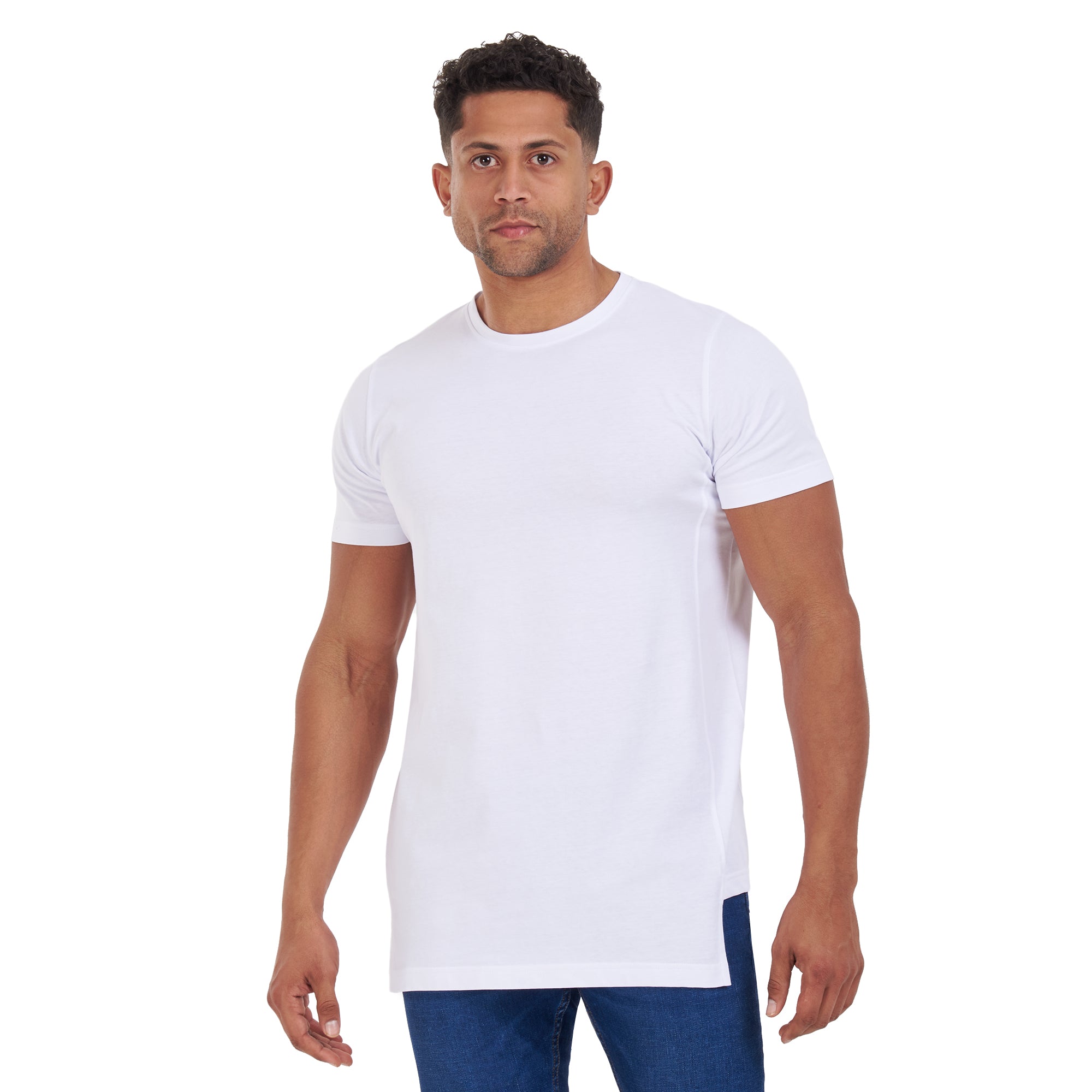 White Cropped Sides T-shirt