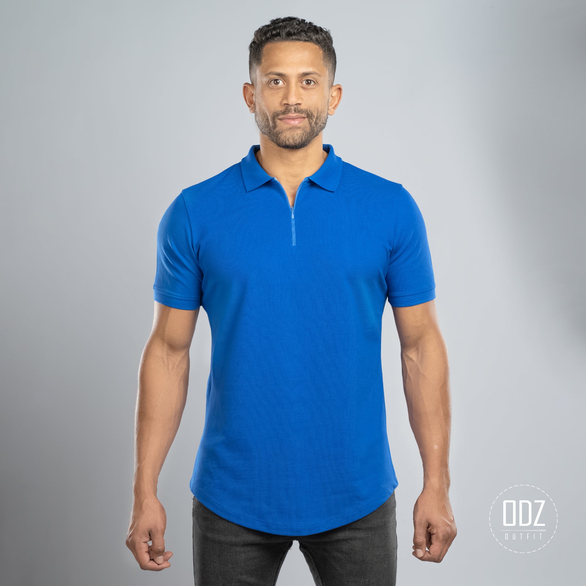 Pepsi Blue Curved Zipper Polo T-shirt