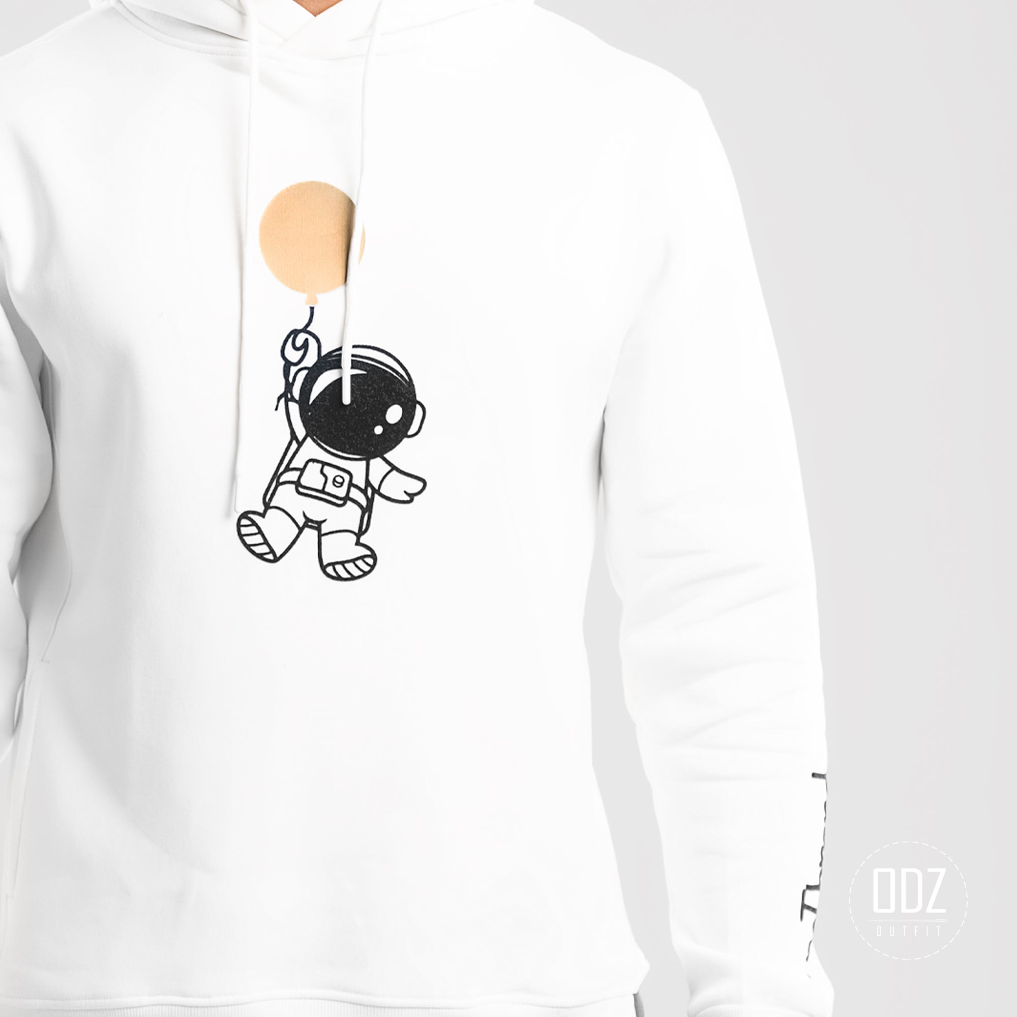 Off-White Cropped Sides Astronaut Balloon Hoodie